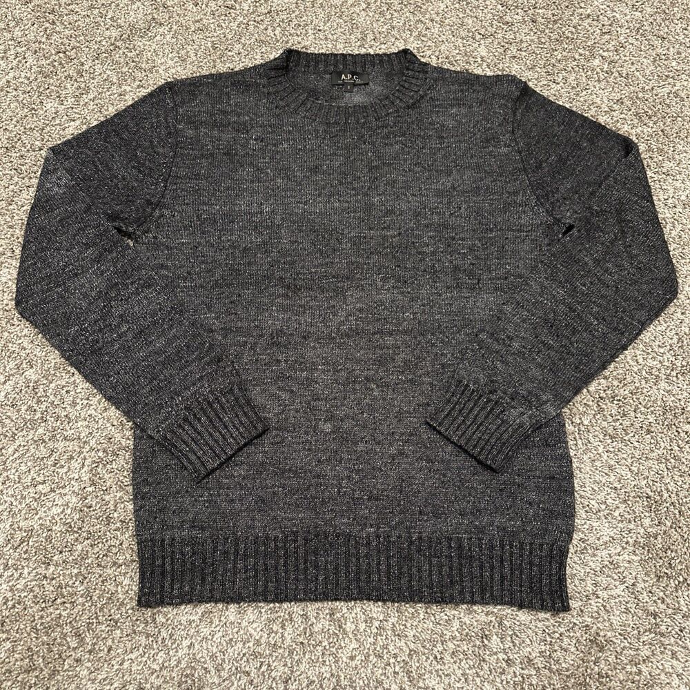 A.P.C. Rue Madame Paris Mélange Gray Wool Pullover Sweater Men’s Size Small
